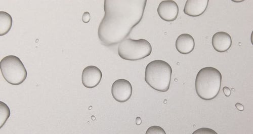 Abstract water drops on grey silver background, macro, Bubbles close up