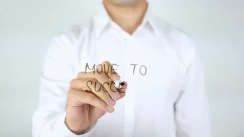 Move to Success Message Written by Man