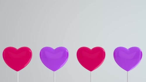 Animated Red and Purple Glossy Heart Morphing Loop
