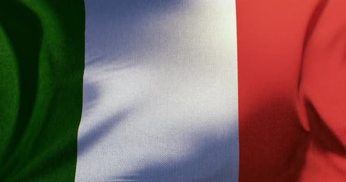 Vibrant Italian National Flag Waving Animation