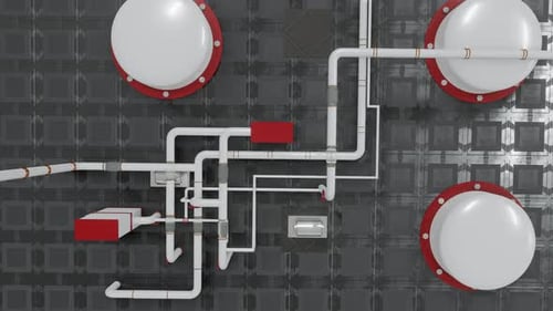 Animated Industrial Pipeline Connection System Reveal