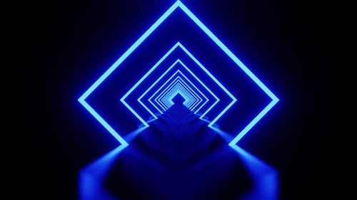 Blue Rhombus Laser Show Motion Tunnel Background Vj Loop Hd