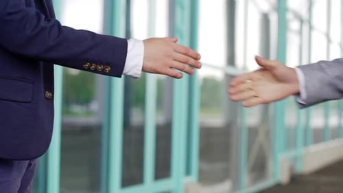 Close Up Hands Business People Shaking Successful Corporate Partnership Coclude Deal Welcoming