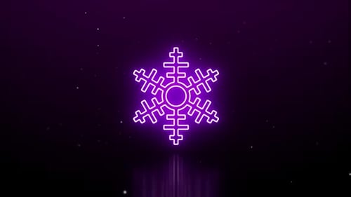 Purple Neon Snowflake Reveal Animation