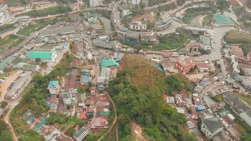 Aerial View of the City of Munnar in Kerala