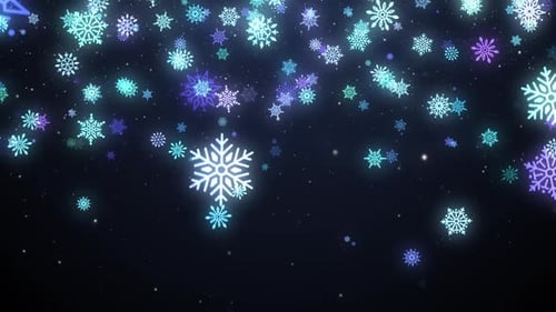 Glowing Festive Snowflakes Falling Loop for Winter Holiday Celebrations