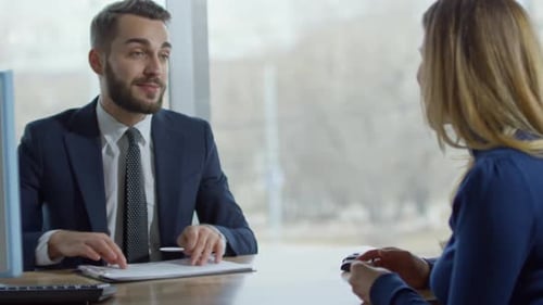 Professional Business Meeting in Modern Office Setting