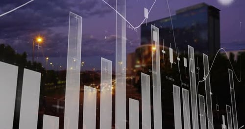 Animated Financial Stock Market Data Graphs Overlay