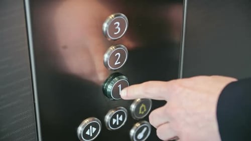 Elevator Button Pressed for First Floor