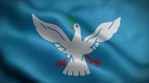 Waving Peace Dove Flag Symbolizing Hope and Freedom