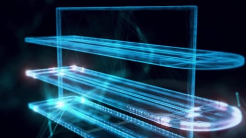 Modern Shelf Hologram Close Up Hd