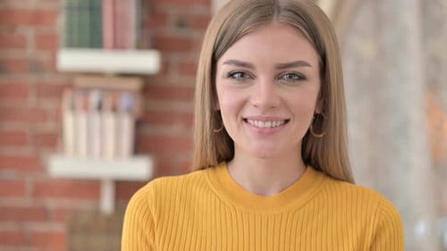 Smiling Young Adult Woman Close Up