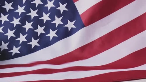 American Flag Waving in a Close Up Shot