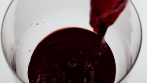 Pouring Red Wine into Glass Close Up