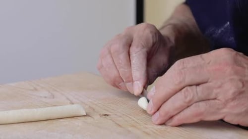 Making fresh pasta at home by hand