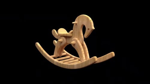 Kinderspielzeug aus Holz in Form eines Pferdes