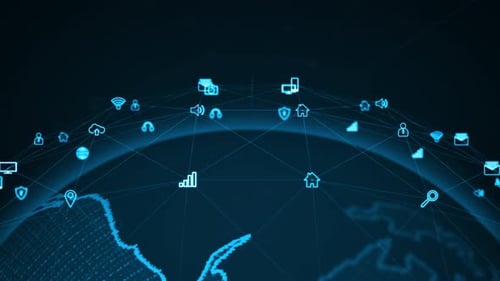 Global Technology Network Communication Animation