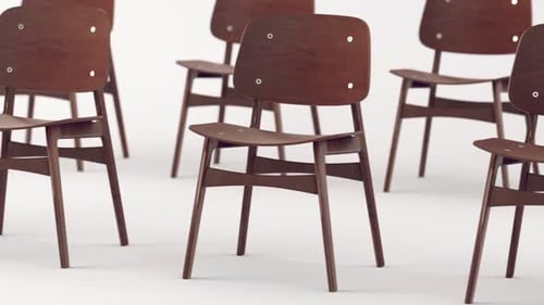Modern Wooden Chairs Seamless Loop Animation