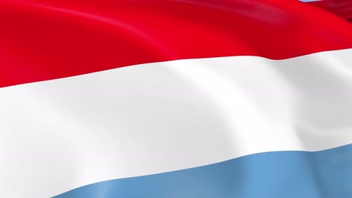 Waving Flag of Luxembourg with Realistic Fabric Motion