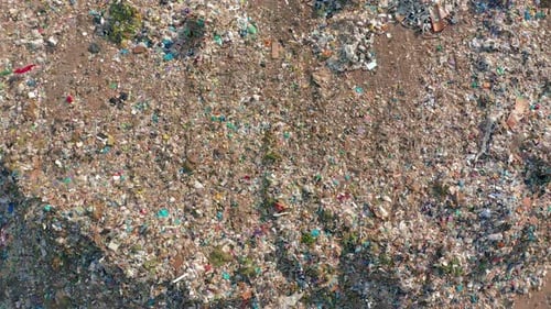 Aerial View of an Urban Landfill and Garbage Dump