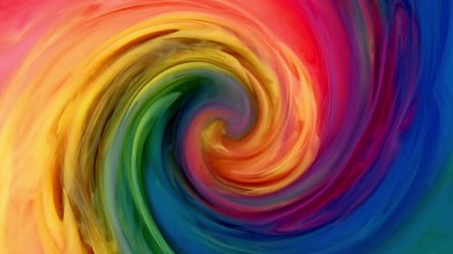 Colorful Swirling Paint Creates an Abstract Art Background