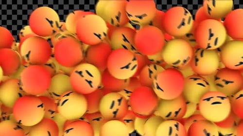 3D Angry Emoji Falling Cascade Overlay