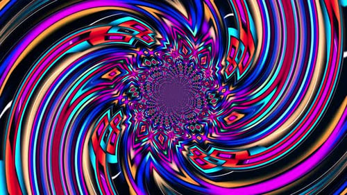 Abstract Multicolor Twirl Pattern 4K