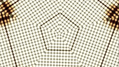 Pulsating Light Grid Forming Abstract Geometric Shapes