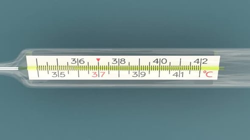 Mercury Thermometer Isolated and View From Different Angles 4k
