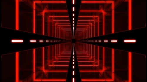 Futuristic Red Neon Tunnel Loop Background