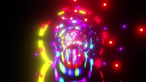 Round Blinking Tunnel Tube Vj Loop 4K