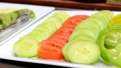 Table with Food - Buffet - Vegetables and Fruits