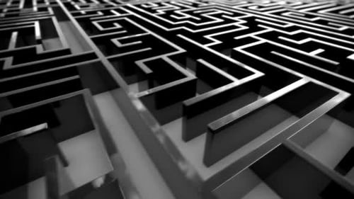 Seamless animation of the flight over an infinite black maze. Loopable. HD