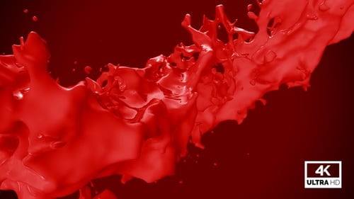 Dynamic Red Liquid Paint Splatter Transition