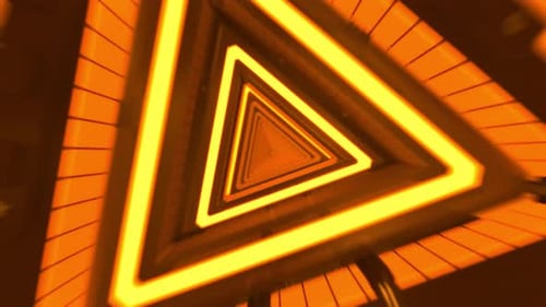 Futuristic Glowing Geometric Tunnel Animation