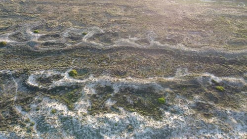 Sideways shot of dunes in Spain during golden hour