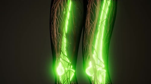 Futuristic Human Anatomy Scan with Glowing Internal Organs and Bones