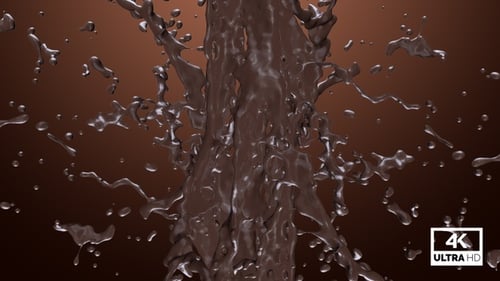 Dynamic Chocolate Liquid Splash Reveal Animation