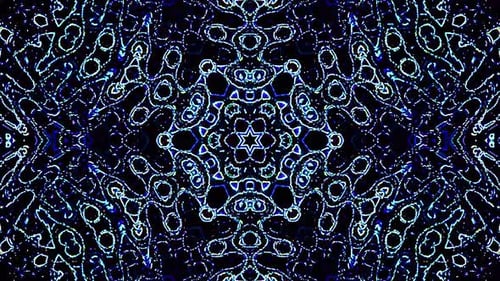 Abstract Glowing Geometric Kaleidoscope Pattern Background
