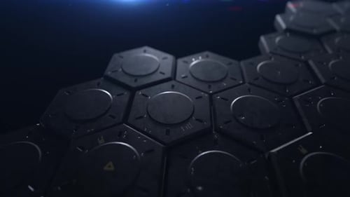abstrakter Hintergrund komplexer sechseckiger Formen. das Konzept der Computerspeichertechnologie