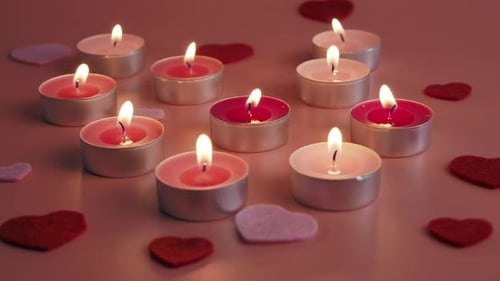 Candles and Hearts For Romantic Mood