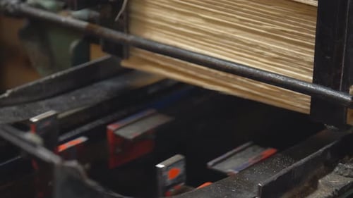 Woodworking Machine Cuts Blanks at Factory