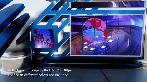 Virtual News Studio Set F6001 E