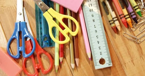 Close-up of various stationery