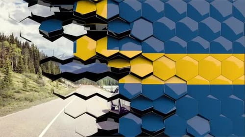 3D Hexagon Grid Tile Reveal Transition
