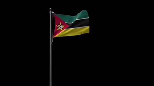Realistic Waving Mozambique National Flag Animation
