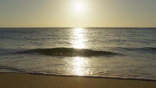 Perfect Summer Vacation Background with Golden Sunrise Above Horizon Text Space