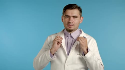 Doctor Talking in a White Coat