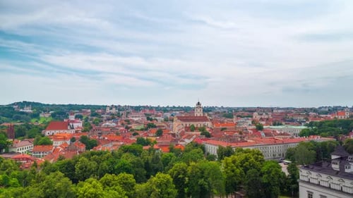 Old Town of Vilnius, Lithuania, panoramic time-lapse