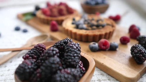 Fruit Tarts and Fresh Berries for a Delicious Dessert